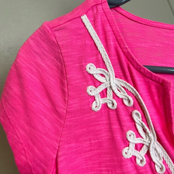 Lilly Pulitzer Pink Brewster T-shirt Dress with White Embroidery XS - Picture 3 of 4